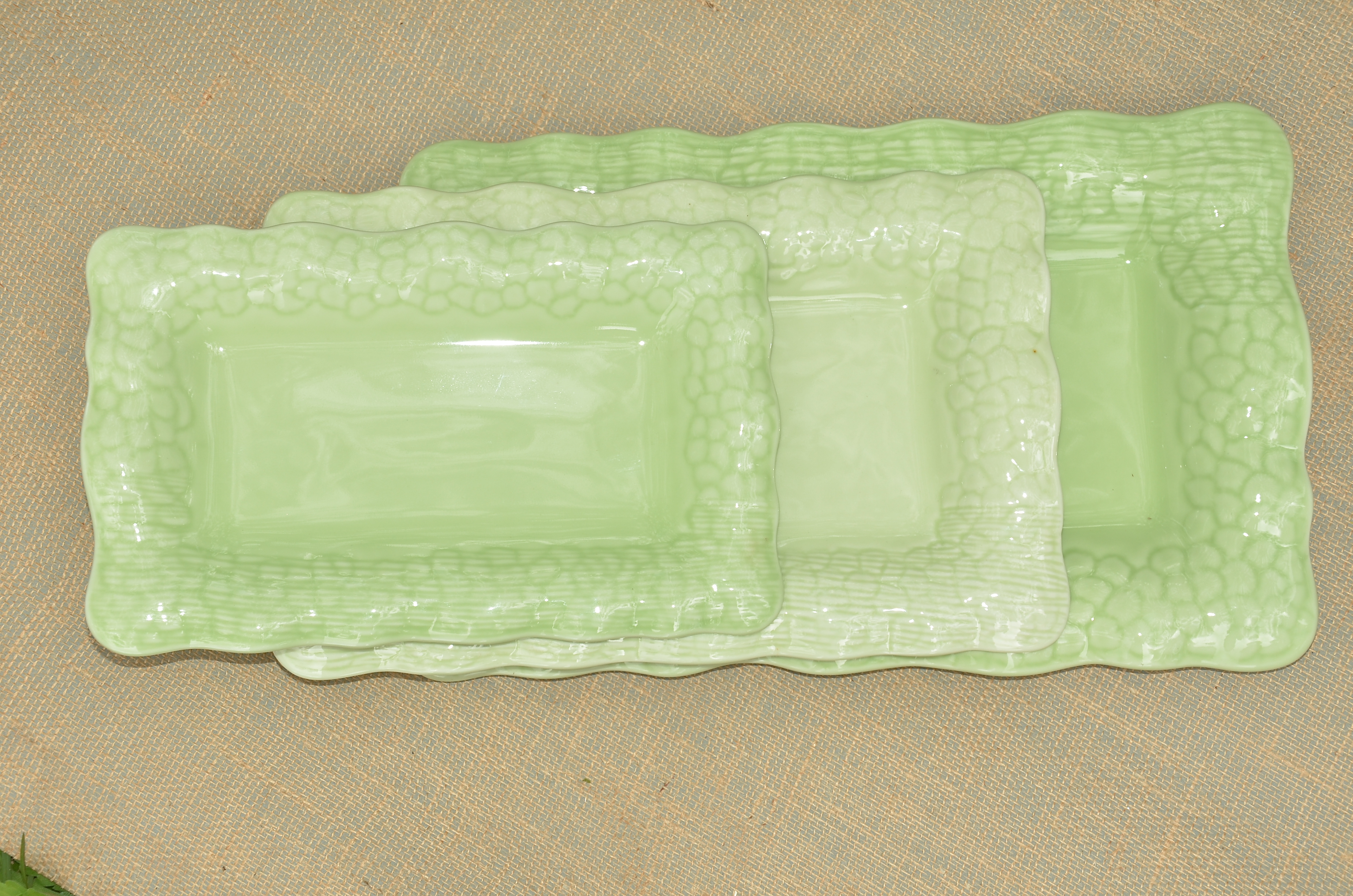 green   serving platter set. 