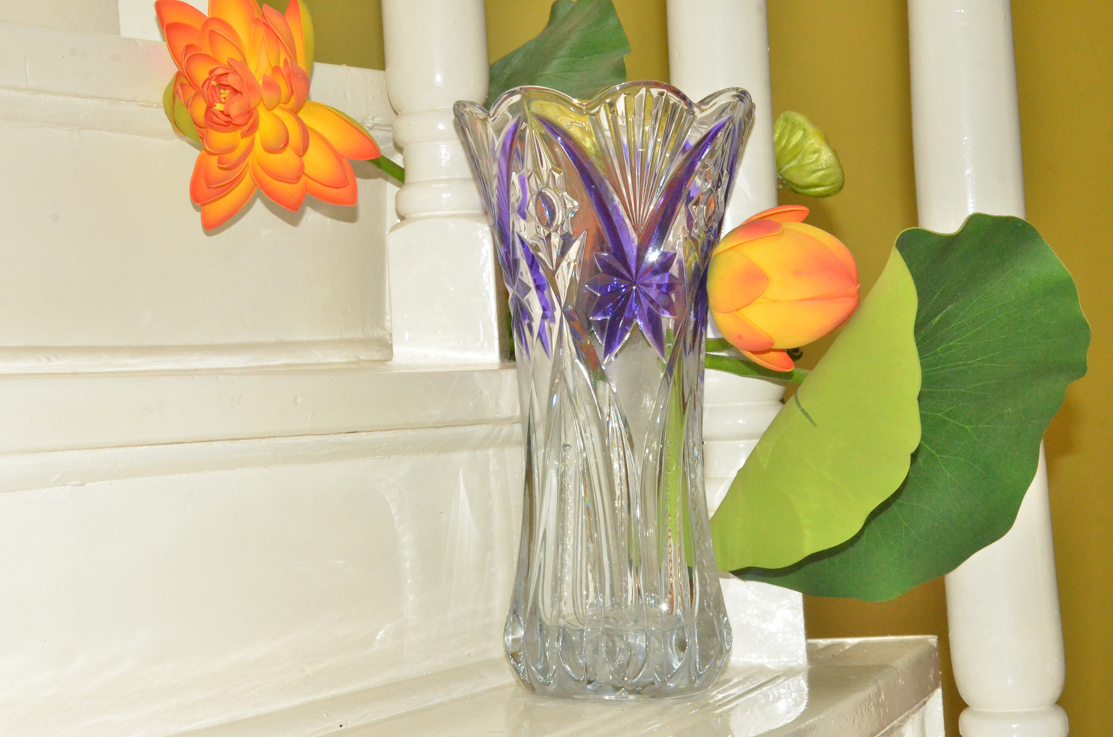 decorative glass flower vase