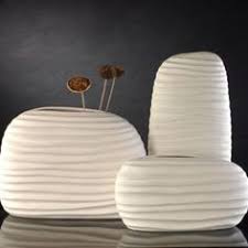 white ribbed vases